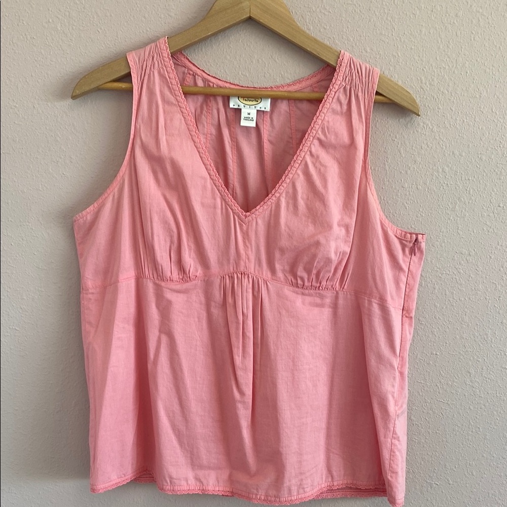 Talbots Pink Sleeveless Fitted Tank Top